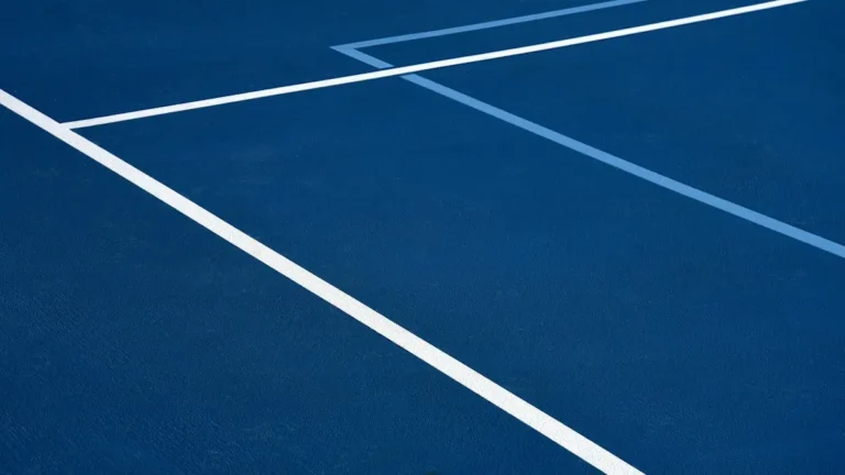 Blue padel court with white lines